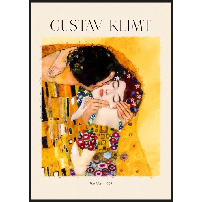 Plakat Gustav Klimt - The Kiss 1907
